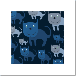 Cat pattern Posters and Art